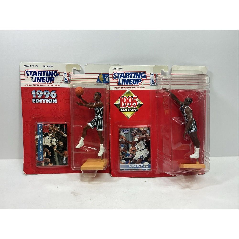 Vtg Starting Lineup NBA Basketball Figure Lot 2 Orlando Magics Grant & Hardaway‎